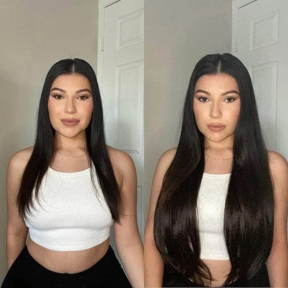 Insert Name Here Dark Brown U-Clip Hair Extensions - Picture 2 of 4